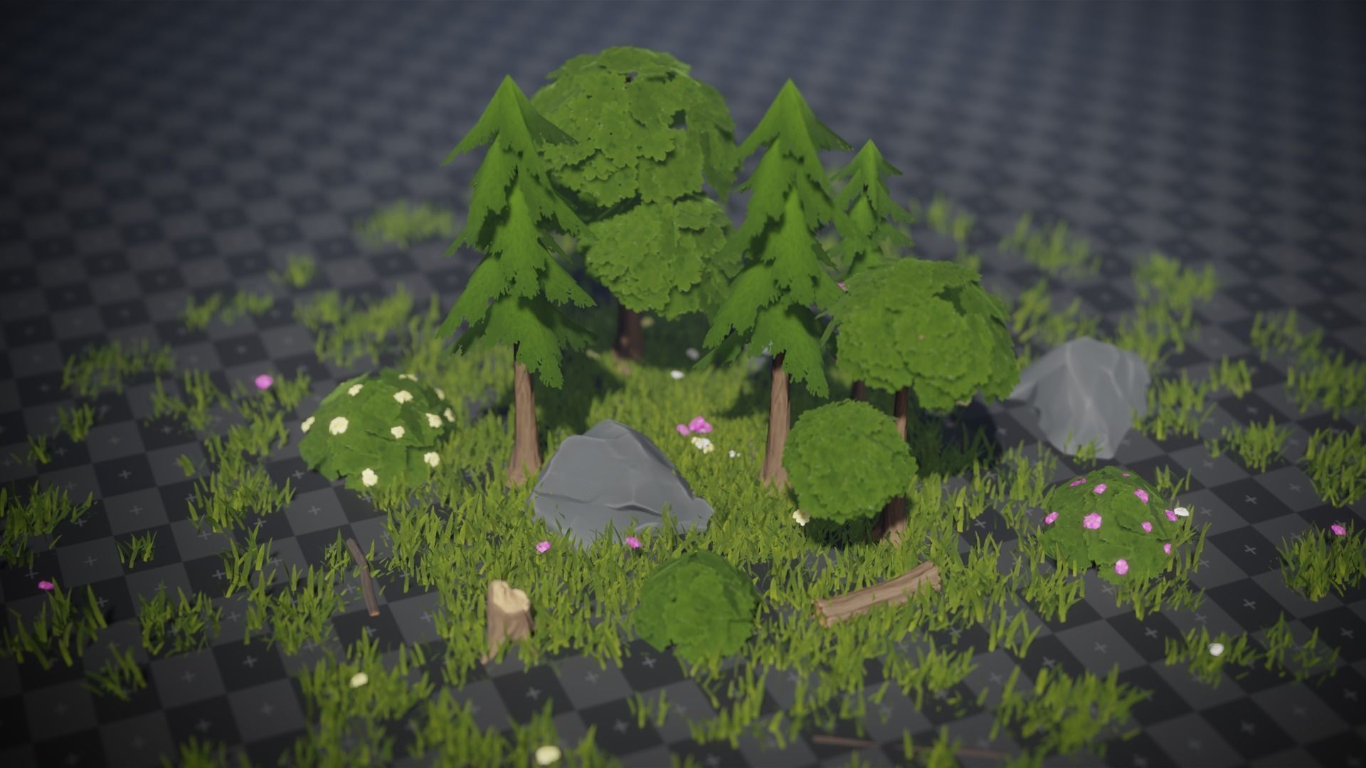 Stylized pack 01 - Forest Low-poly 3D model_2