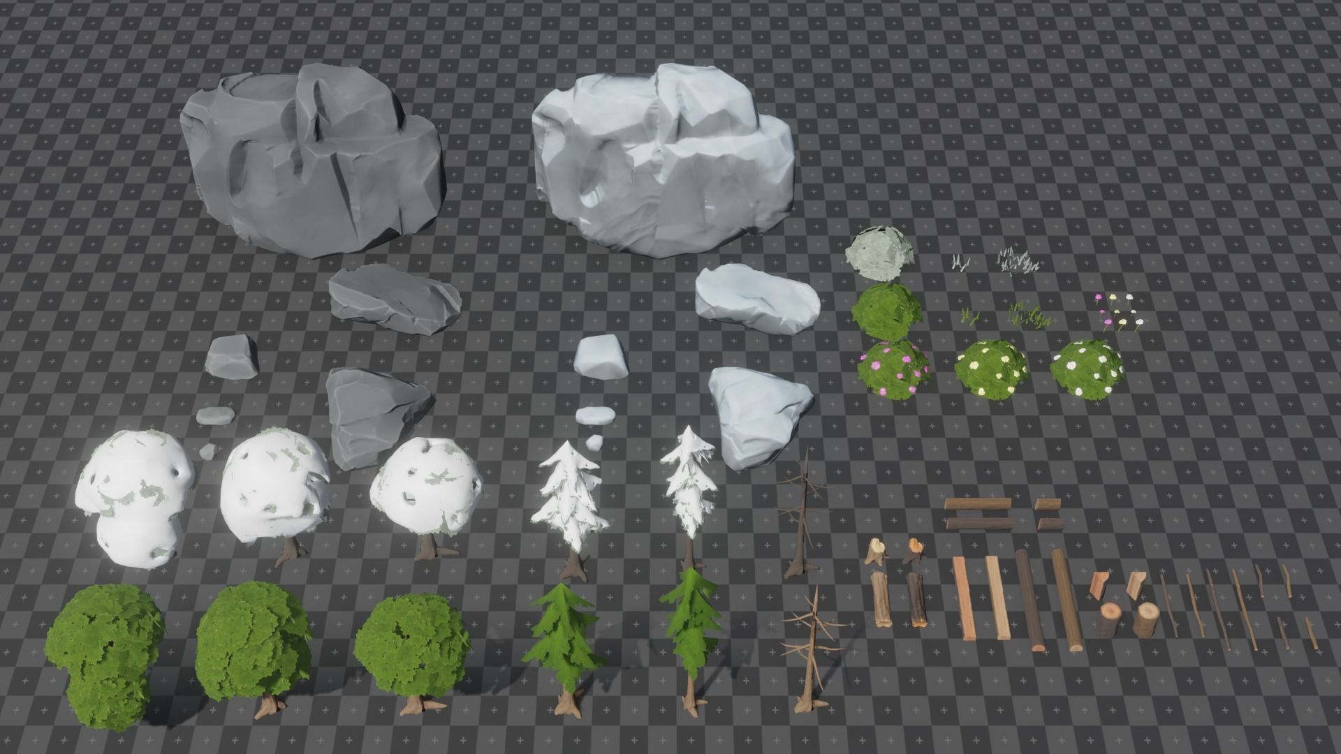 Stylized pack 01 - Forest Low-poly 3D model_8