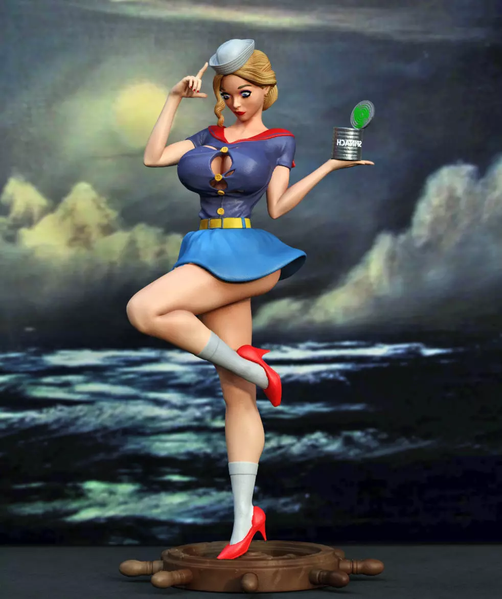 popeye girl 3D print model_0