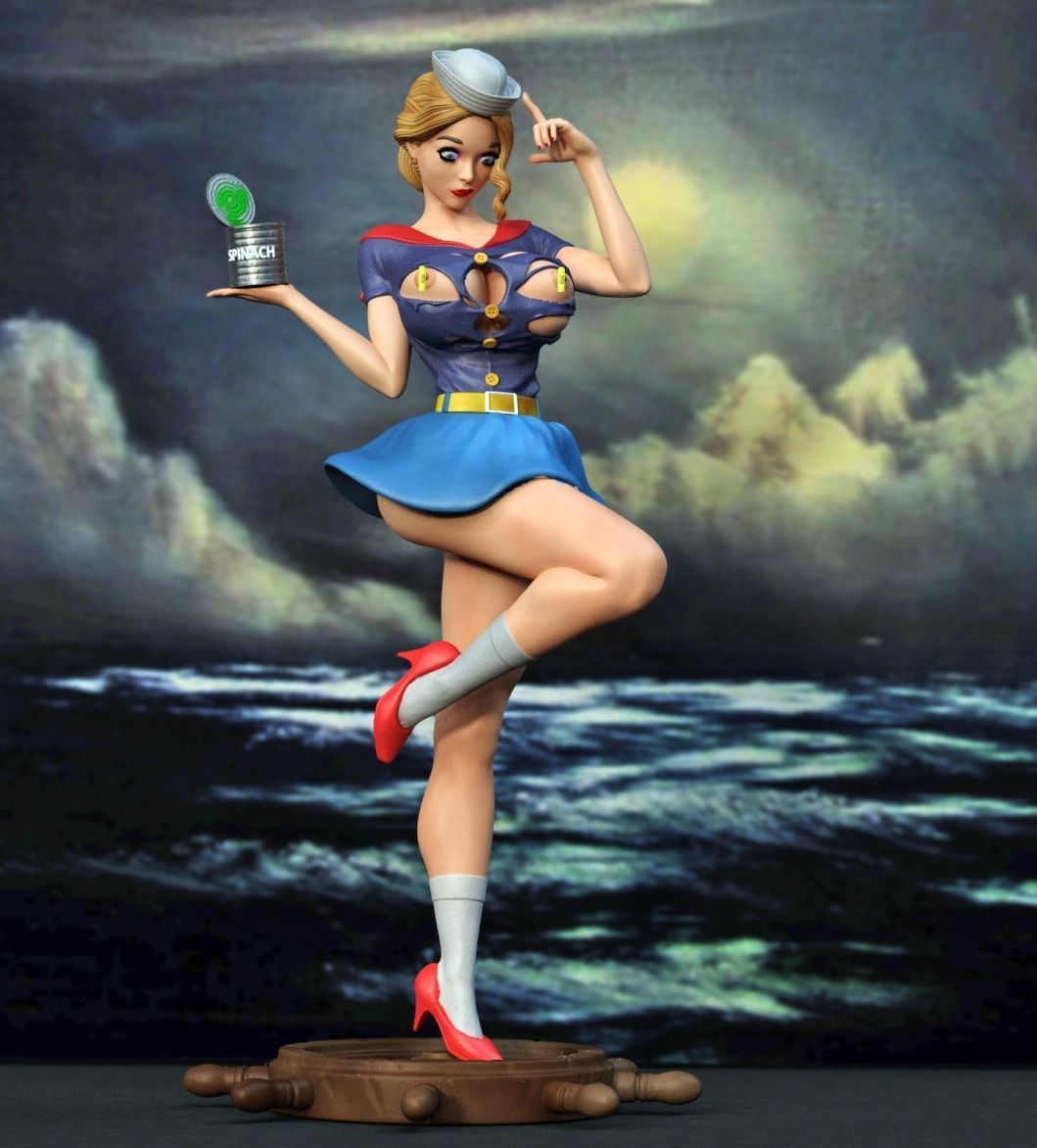 popeye girl 3D print model_5