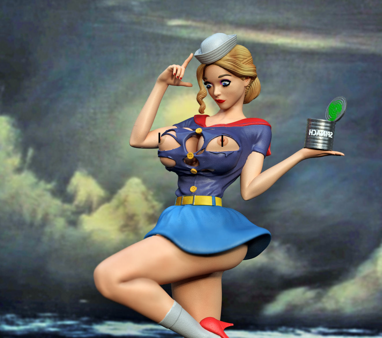 popeye girl 3D print model_4