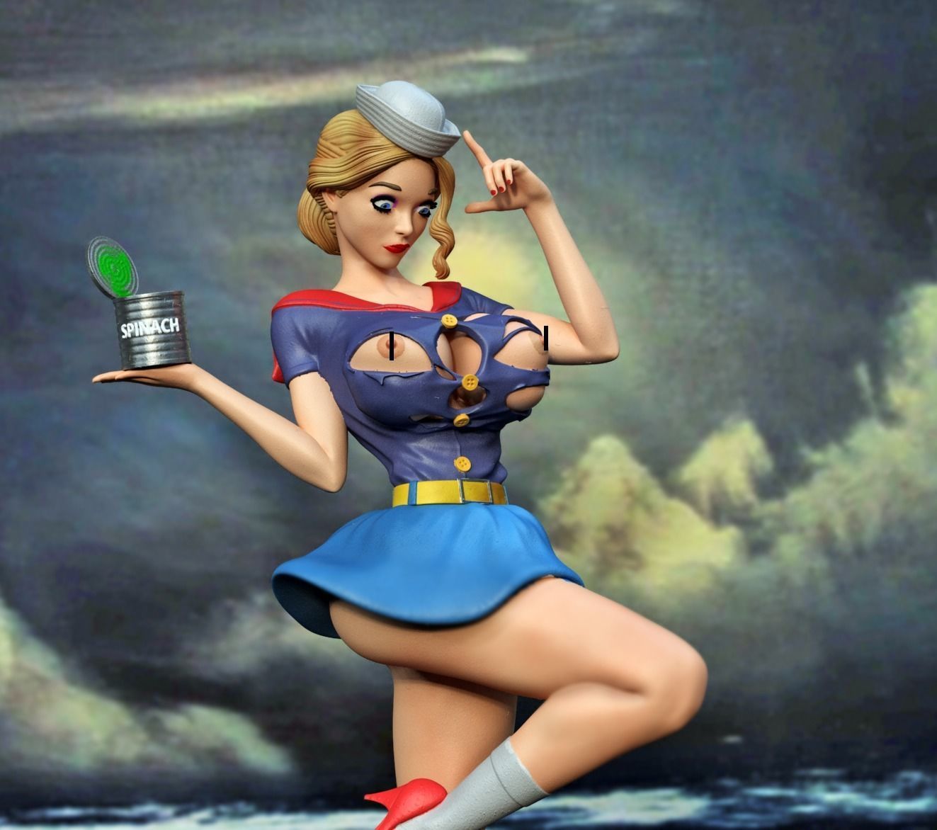 popeye girl 3D print model_6