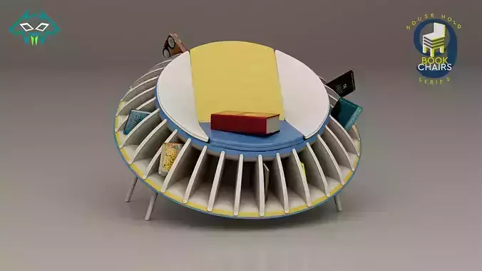 House Hold Series - 9 Book Chairs - Chair 2 3D model