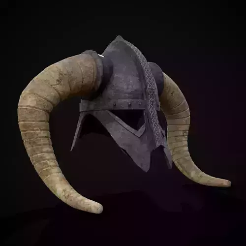 Medieval Viking Horn Helmet Low-poly 3D model
