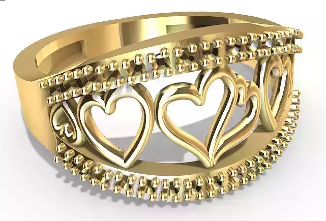 Hearts Lady Ring C3D