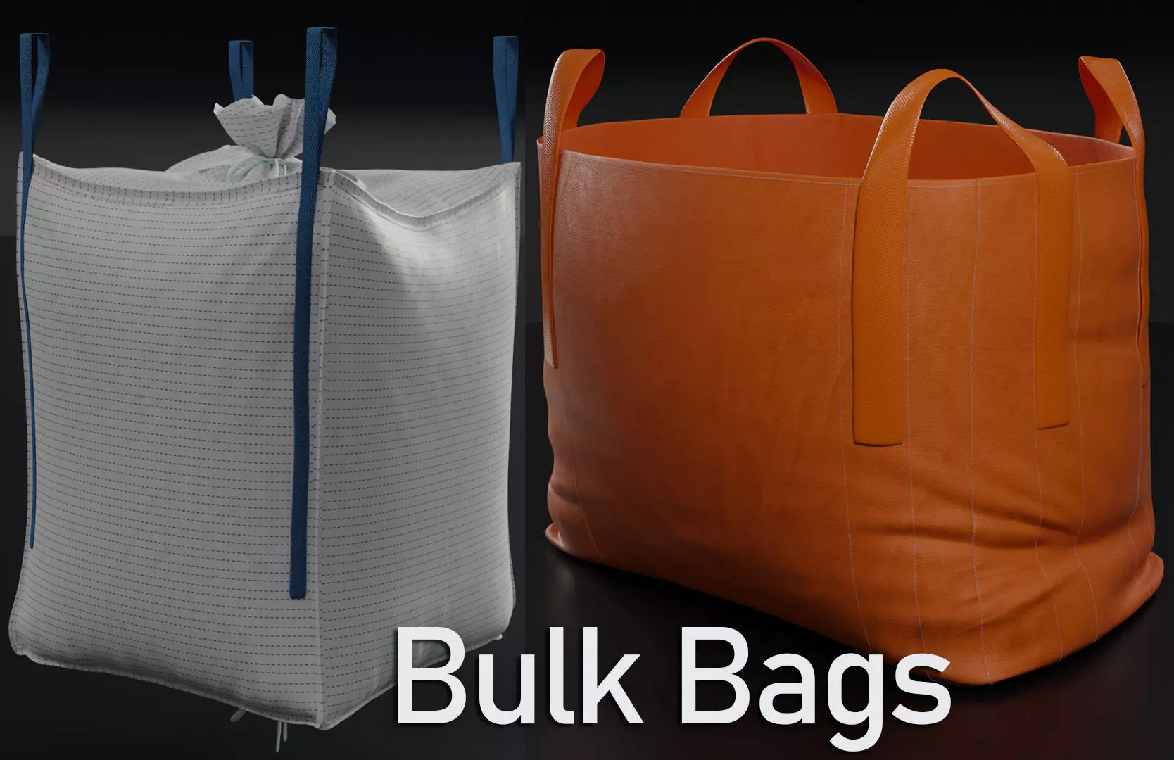 Industrial Bulk Bags Combo Low-poly 3D model_0