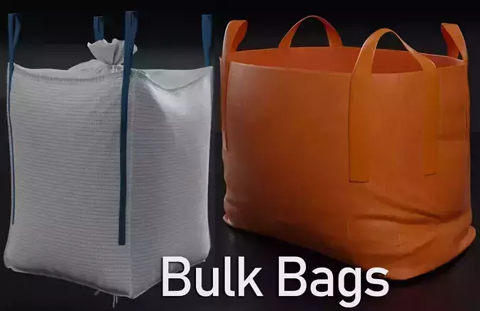 Industrial Bulk Bags Combo Low-poly 3D model
