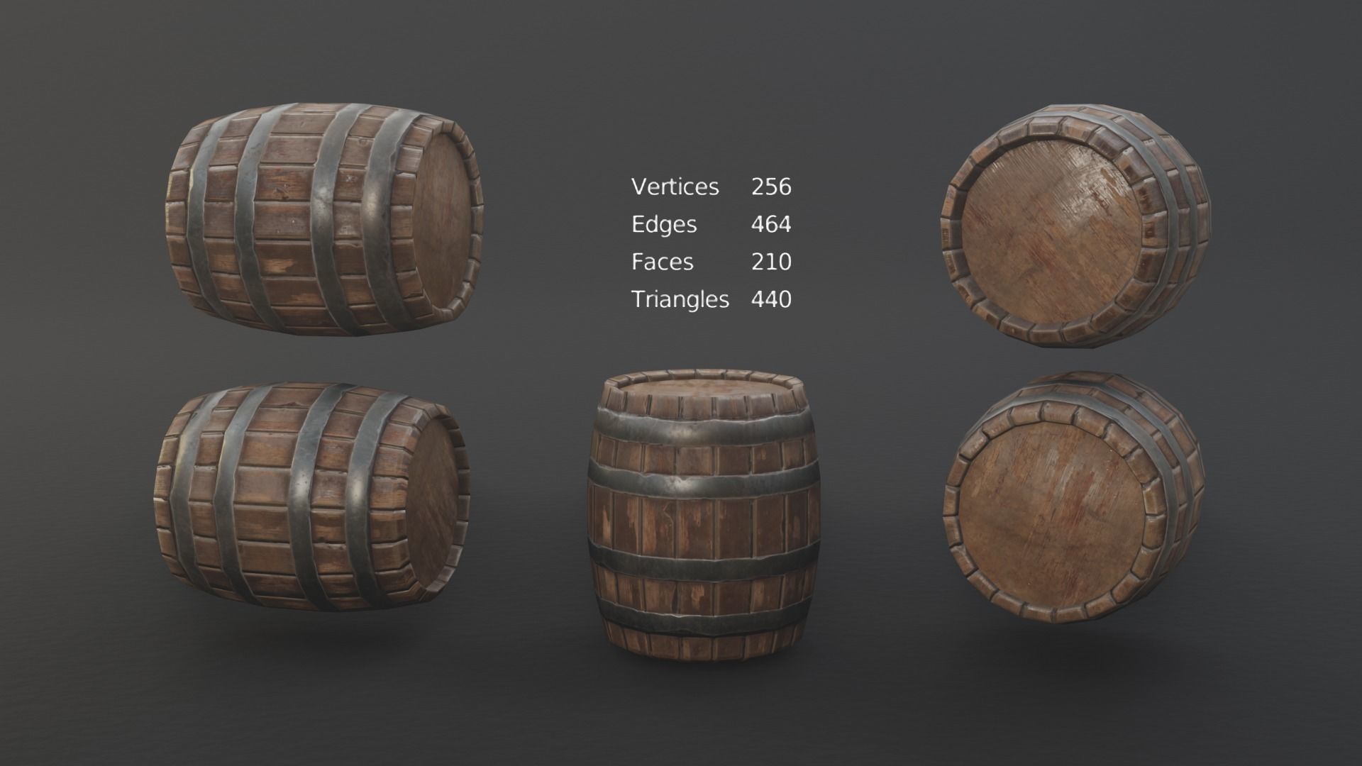 Barrel Pack Low poly High Quality PBR Low-poly 3D model_19