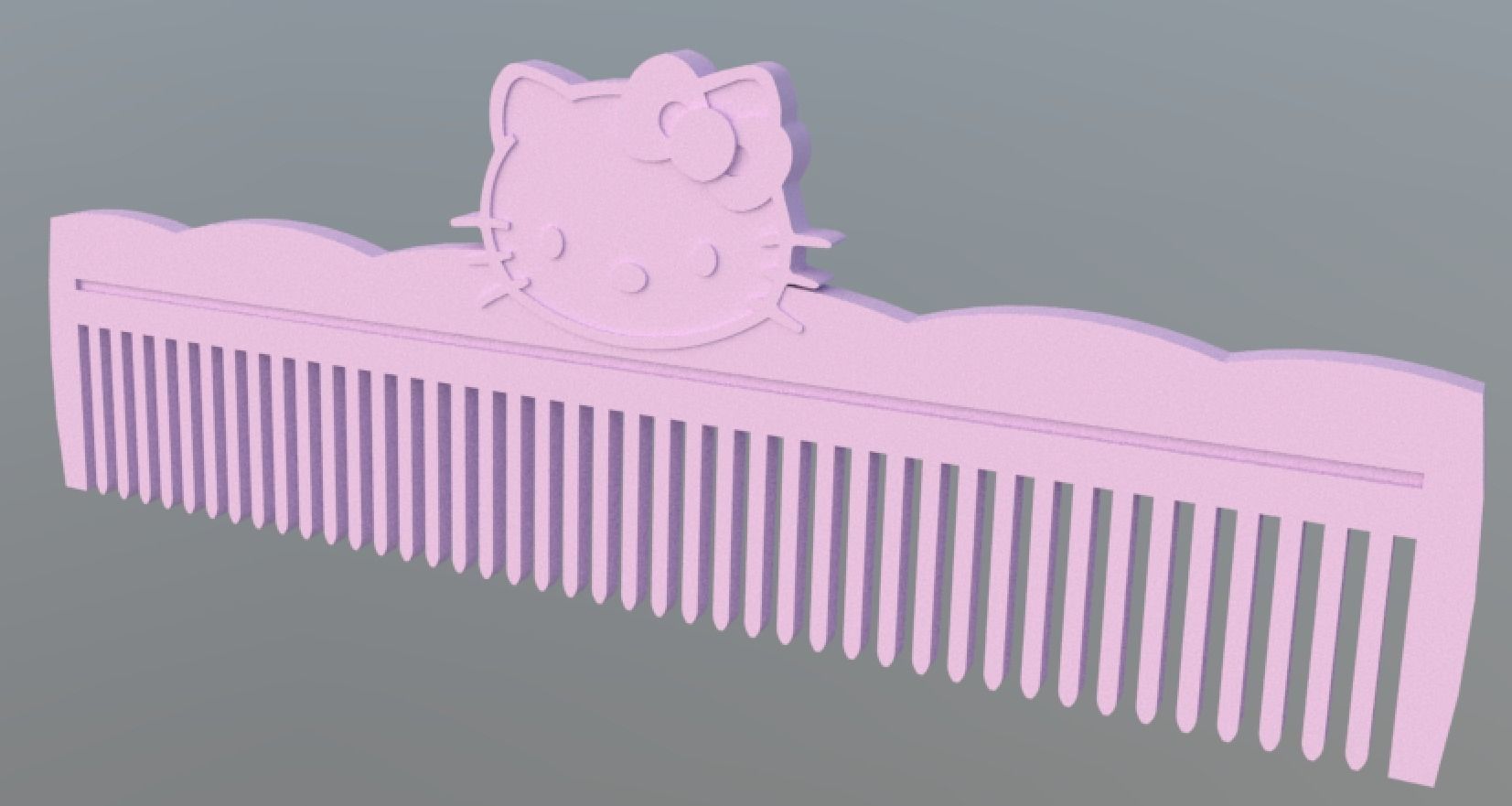Hello Kitty Hair Comb  - Peine de Hello Kitty -  3D model 3D print model_2