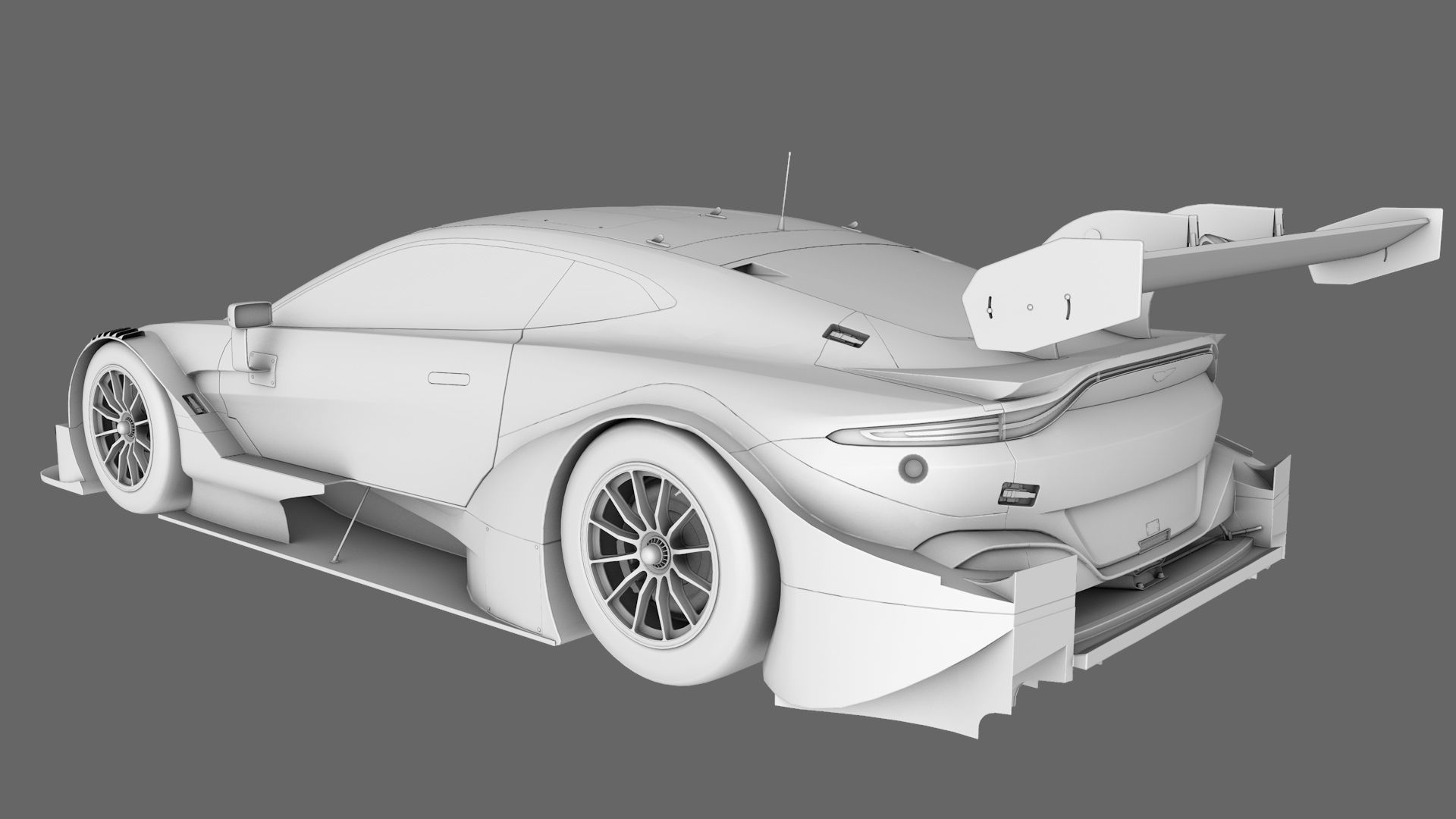  Aston Martin AMR Vantange DTM 2019 GT500 Low-poly 3D model_2