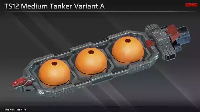 Spaceship TS12 Medium Tanker Low-poly 3D model