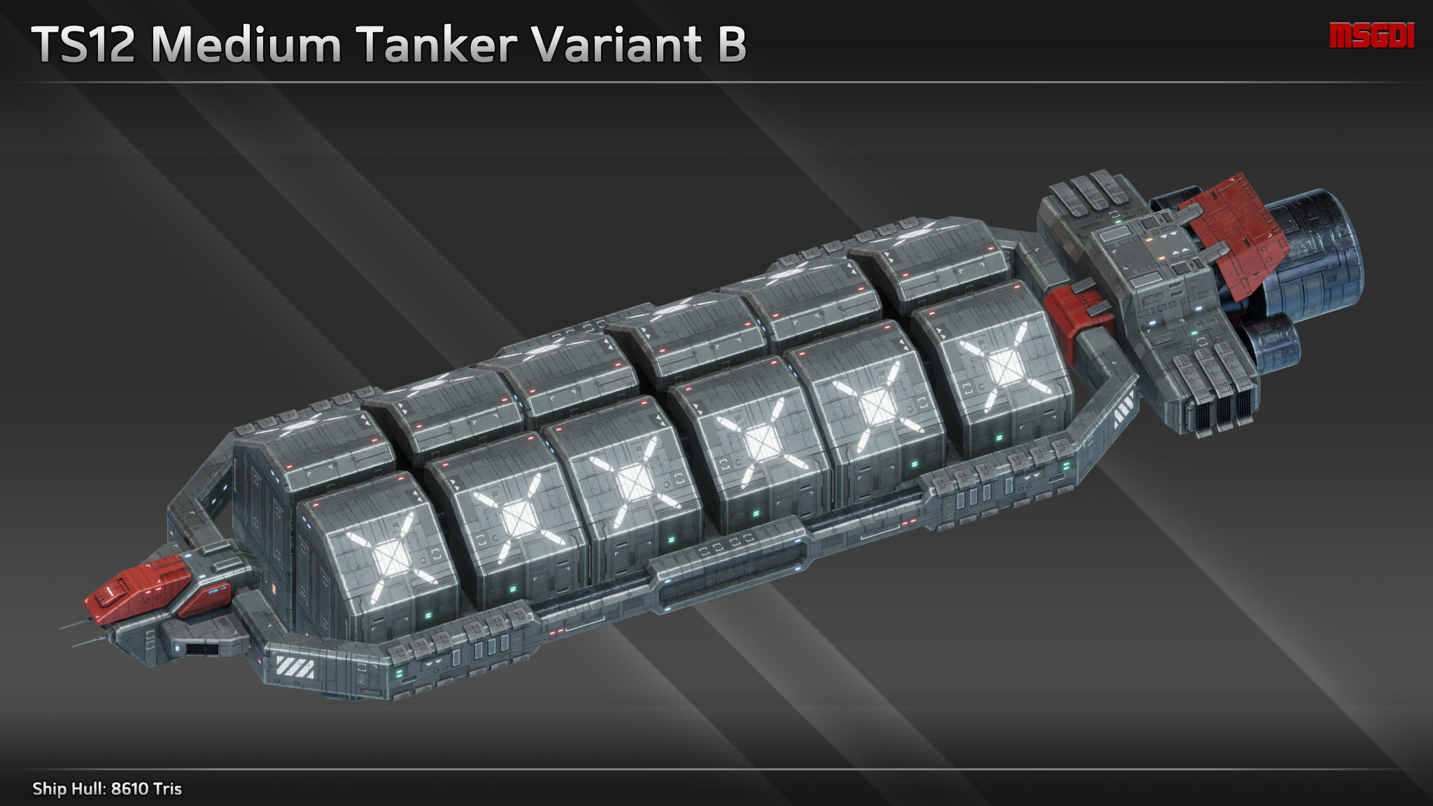 Spaceship TS12 Medium Tanker Low-poly 3D model_1