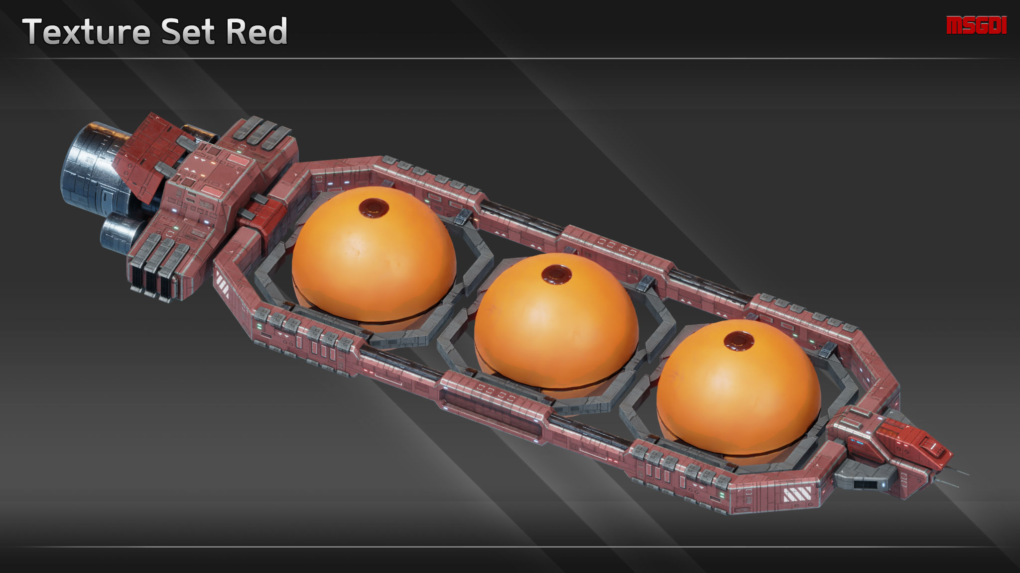 Spaceship TS12 Medium Tanker Low-poly 3D model_8