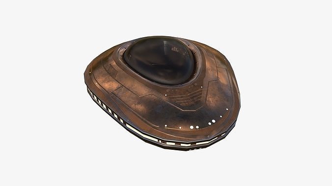 Alien Spaceship UFO C06 Copper - Sci Fi Spacecraft Design Low-poly 3D model