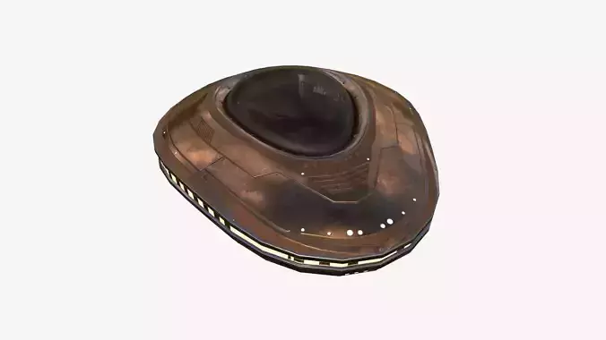 Alien Spaceship UFO C06 Copper - Sci Fi Spacecraft Design Low-poly 3D model