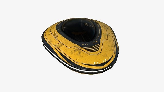 Alien Spaceship UFO C08 Yellow Dirt - Sci Fi Spacecraft Design Low-poly 3D model