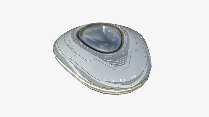 Alien Spaceship UFO C09 Full White - Sci Fi Spacecraft Design Low-poly 3D model