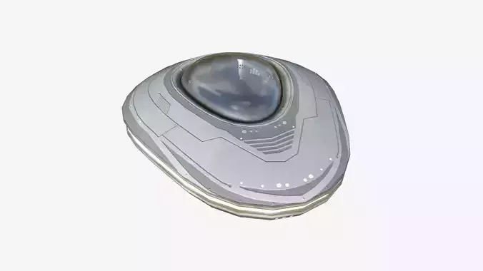 Alien Spaceship UFO C09 Full White - Sci Fi Spacecraft Design Low-poly 3D model