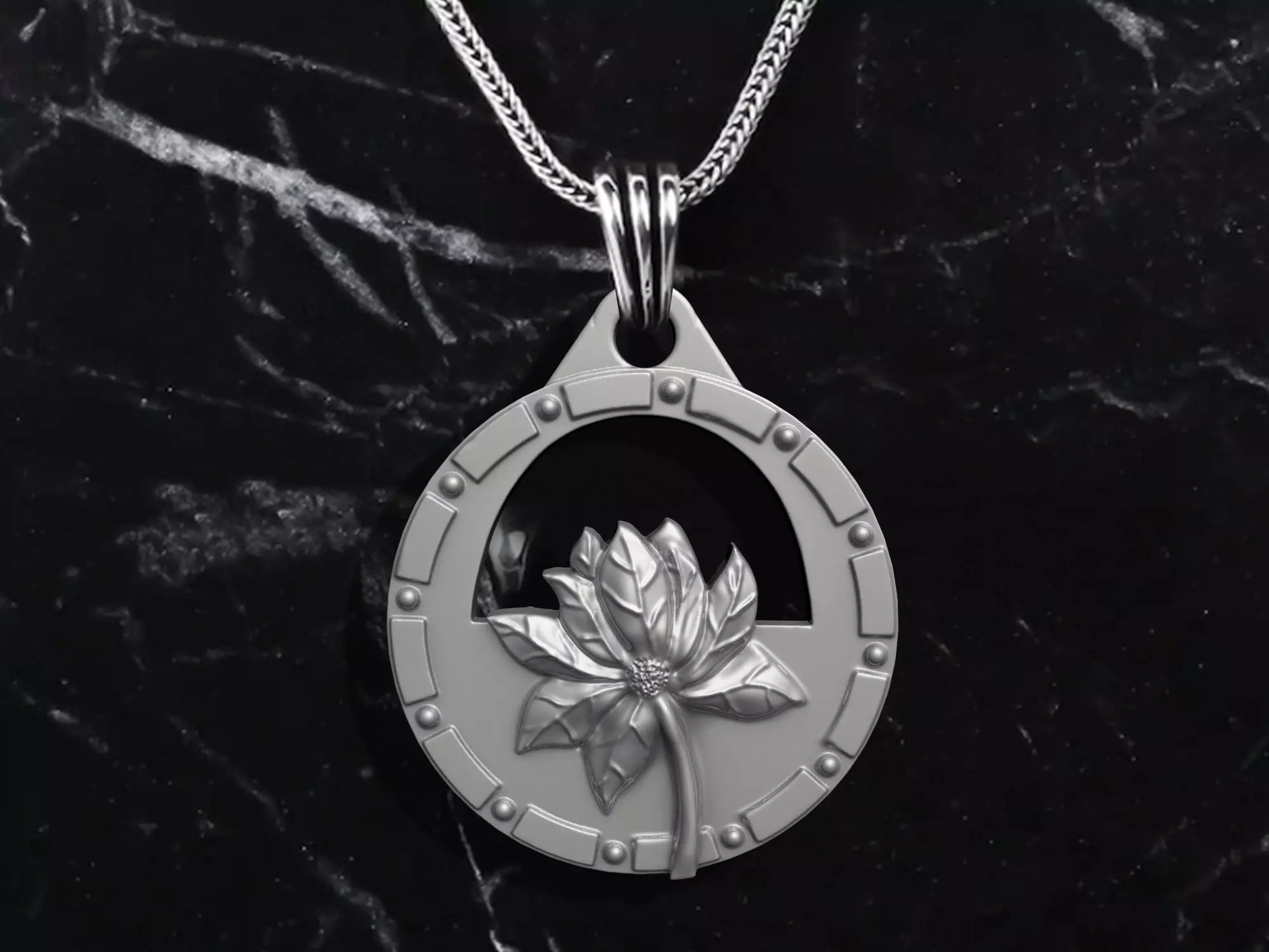 Lotus Pendant Ancient Necklaces jewelry 3D print model