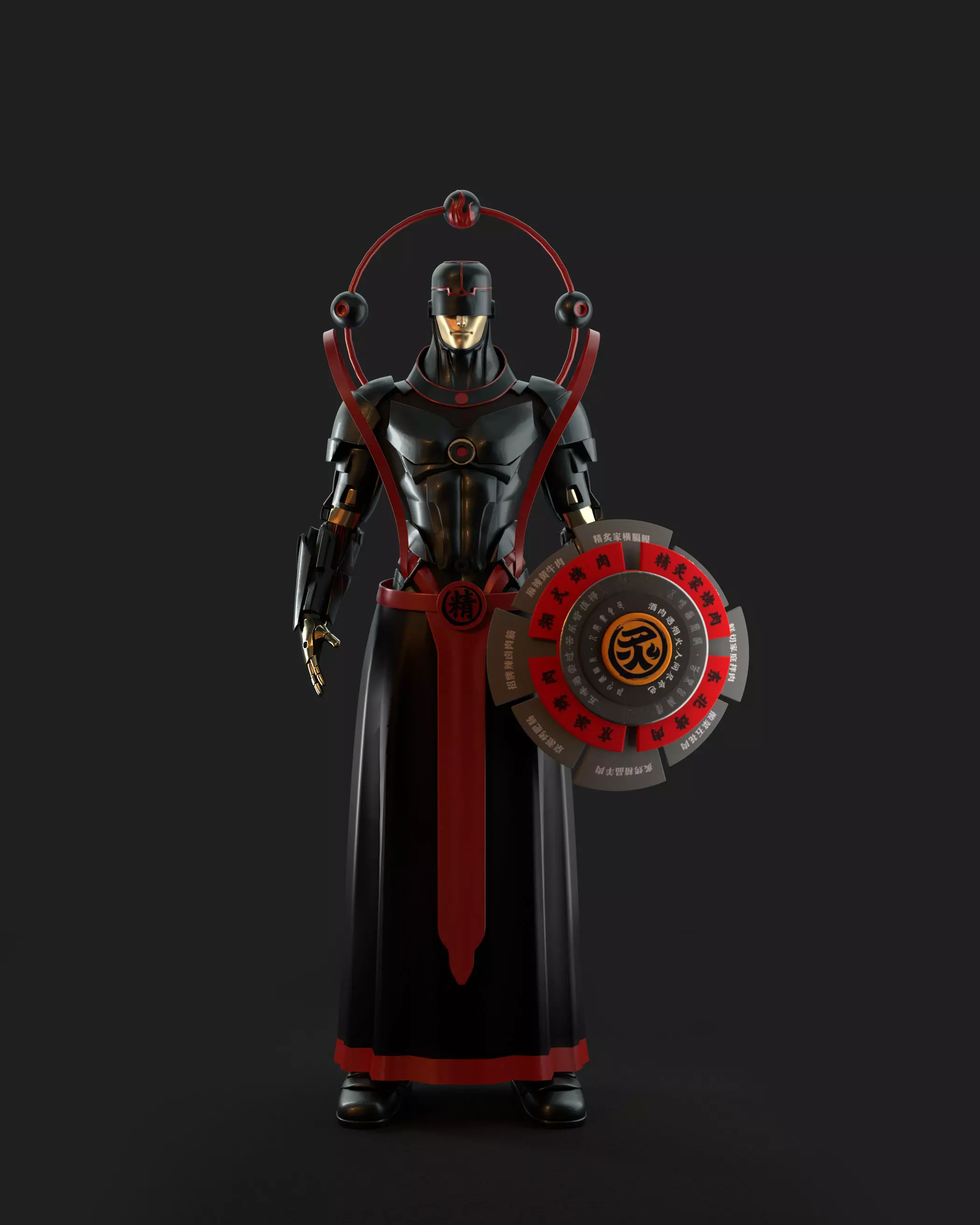 Chinese Character Model Low-poly 3D model_0