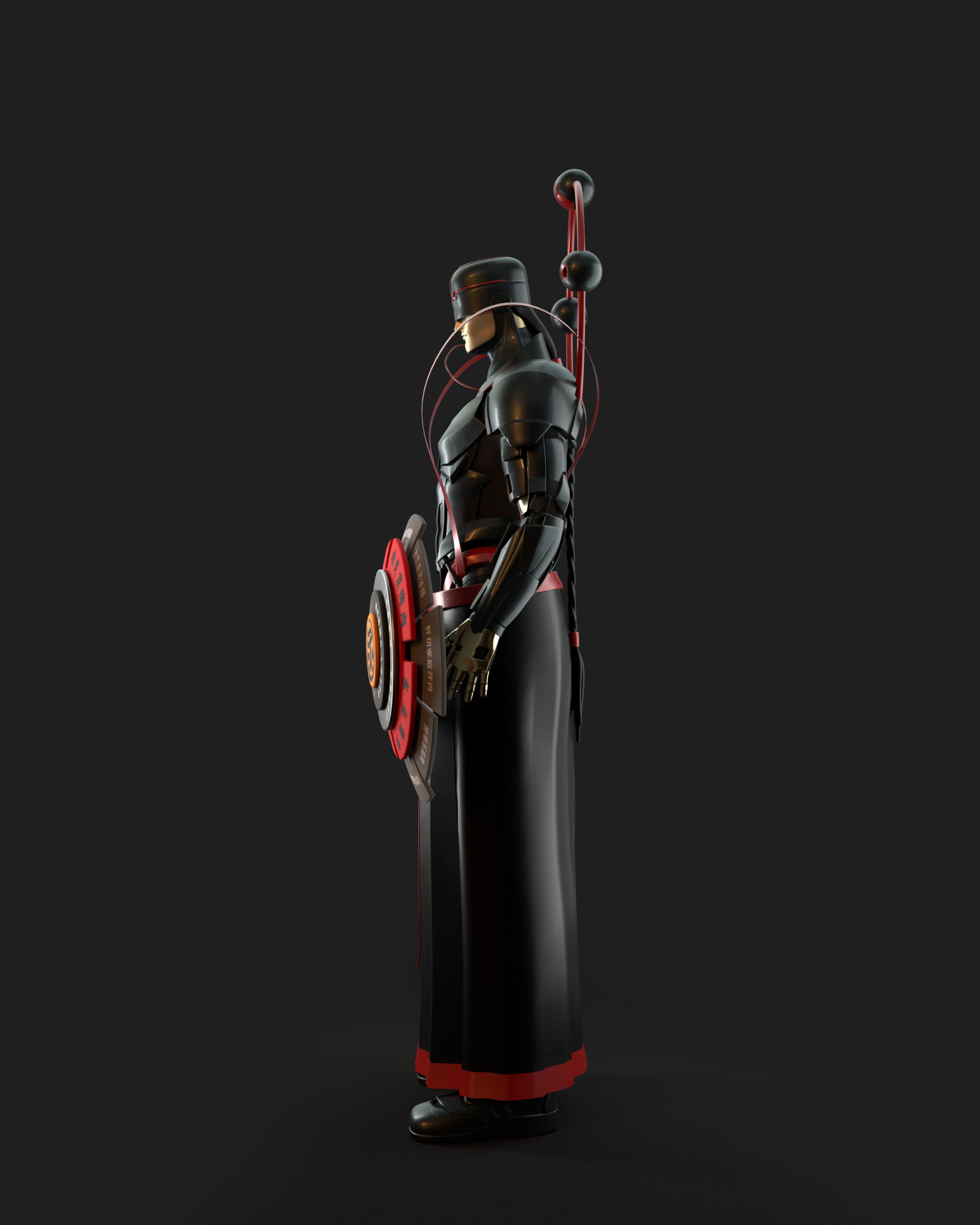 Chinese Character Model Low-poly 3D model_1