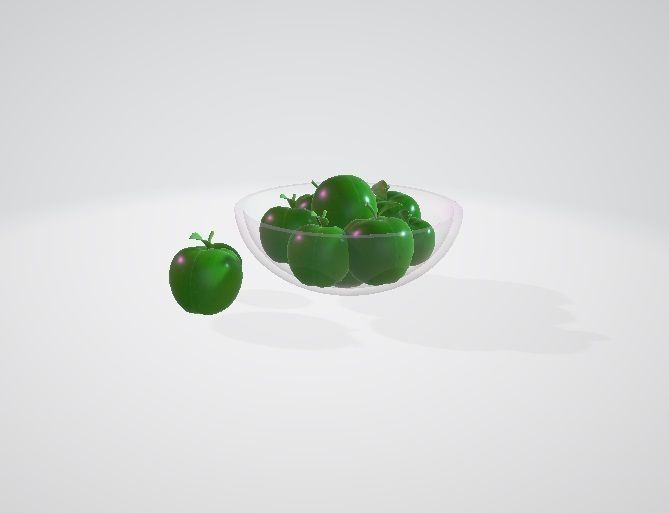 Apple Fruit Low-poly 3D model_1