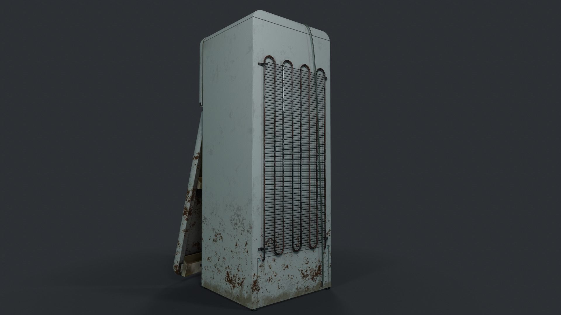 Refrigerator old Low-poly 3D model_6