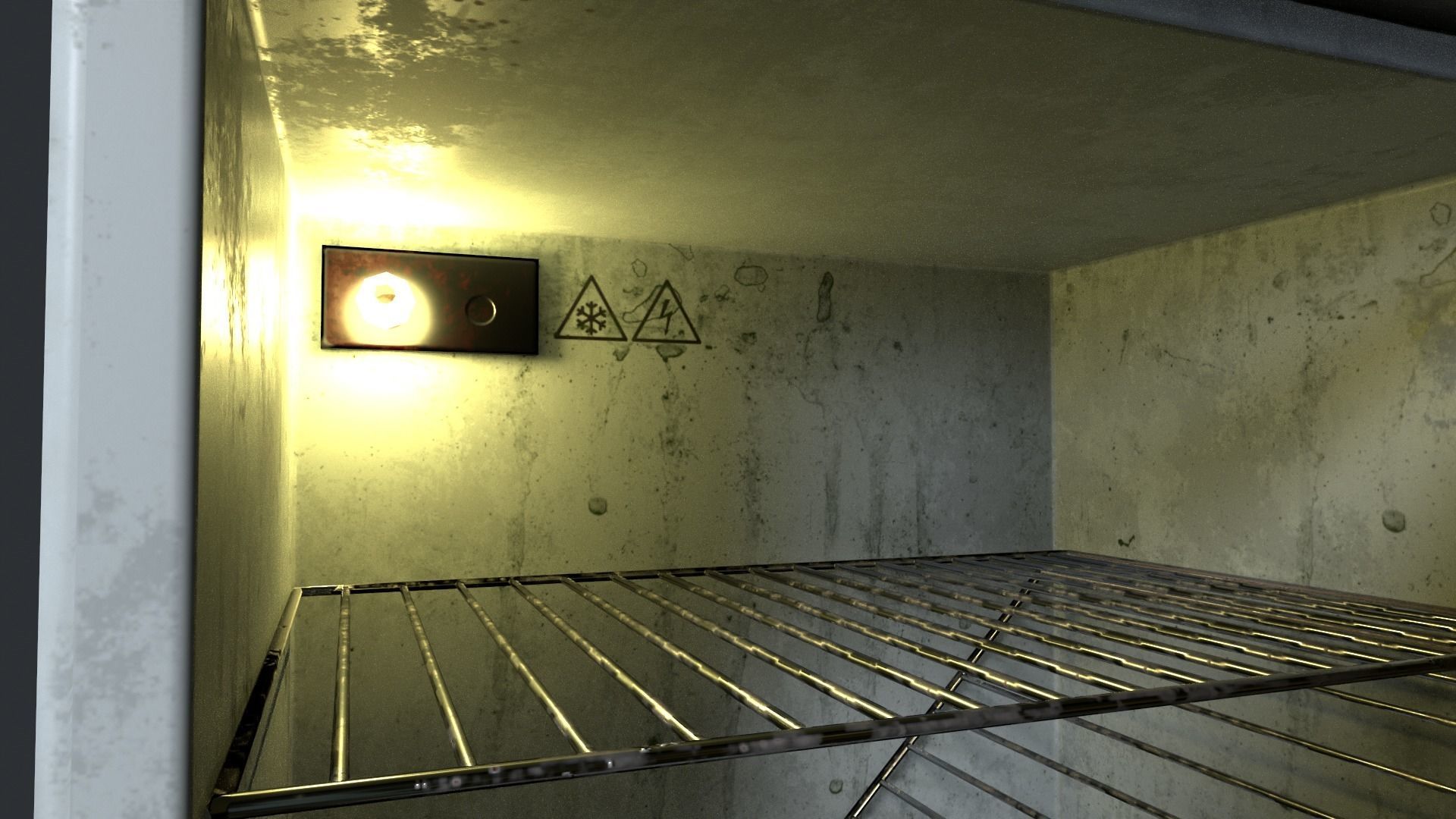 Refrigerator old Low-poly 3D model_4