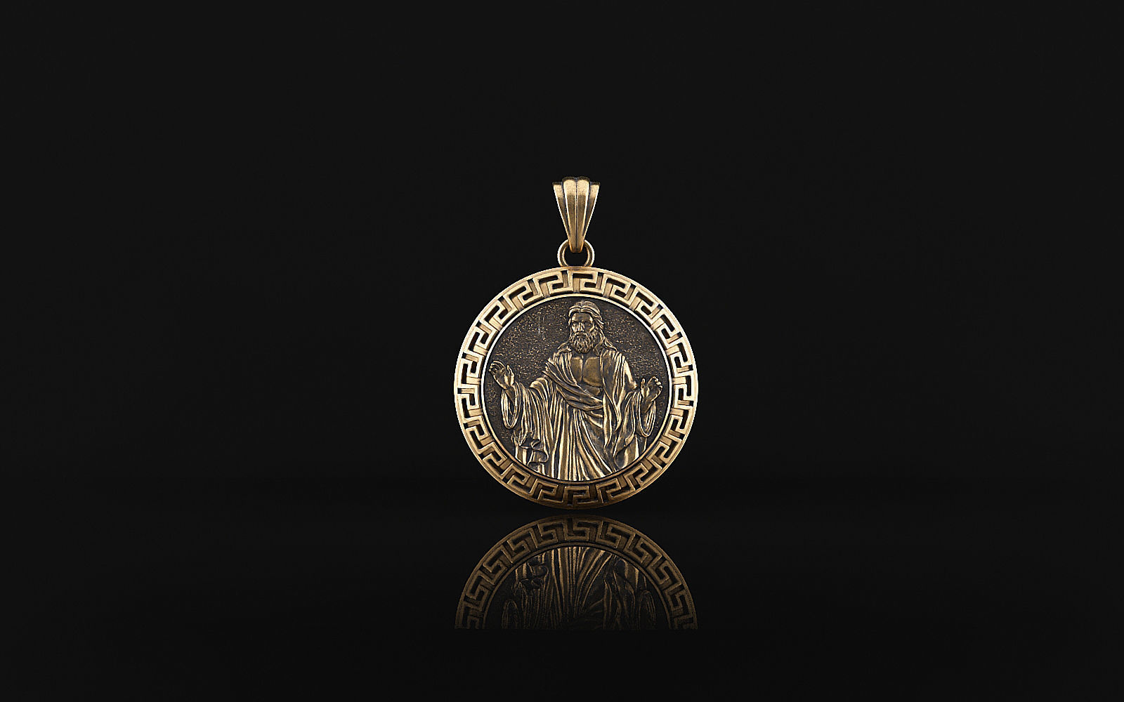 Jesus pendant a03 3D print model_13