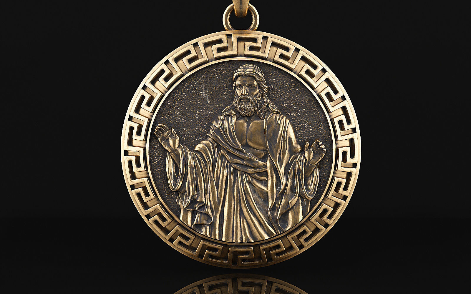 Jesus pendant a03 3D print model_2