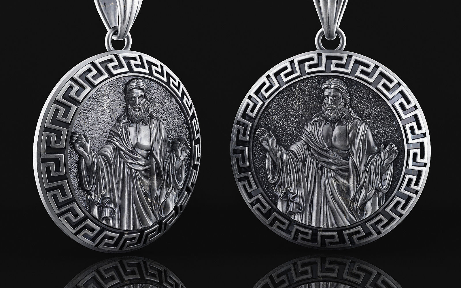 Jesus pendant a03 3D print model_3