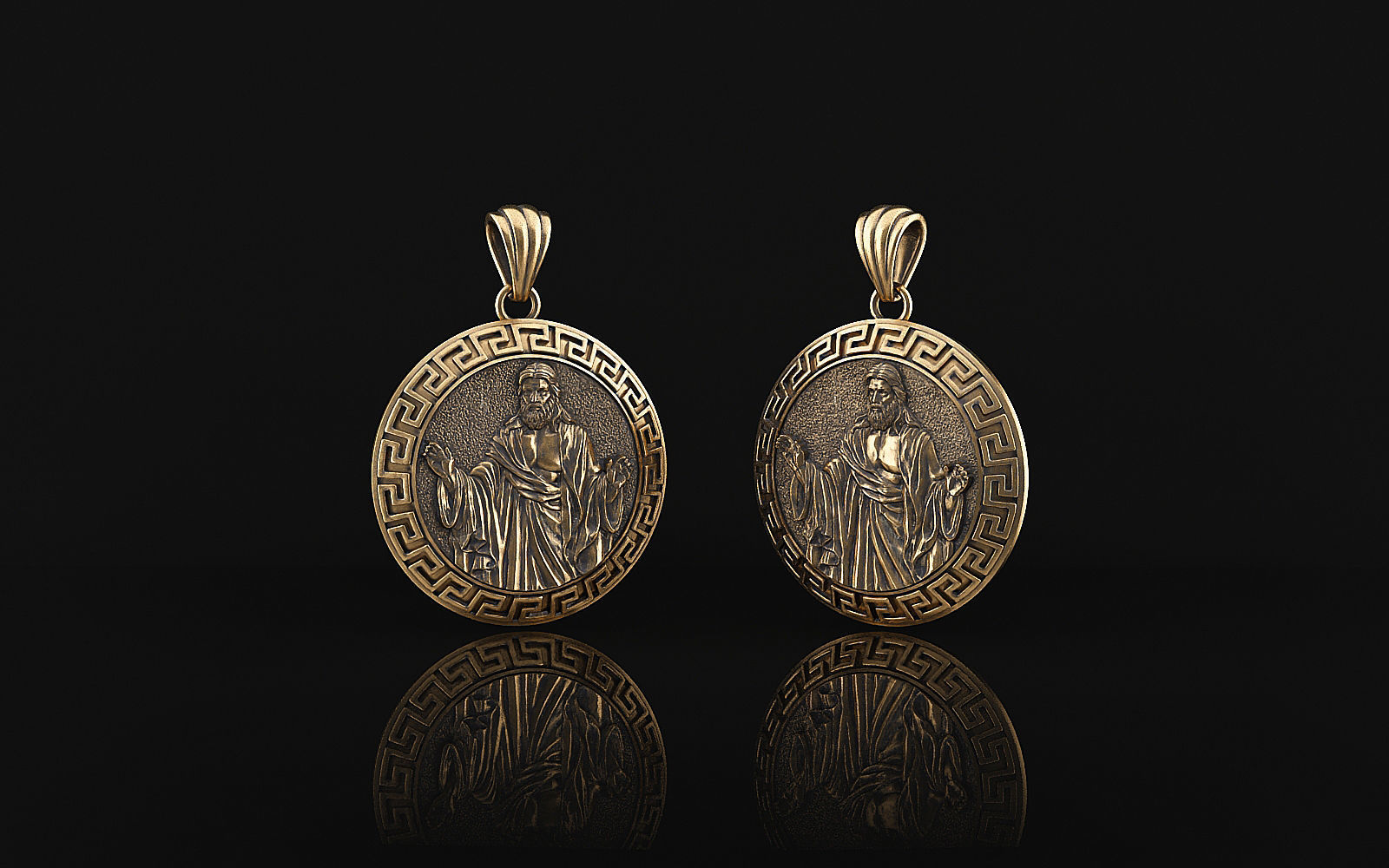 Jesus pendant a03 3D print model_16