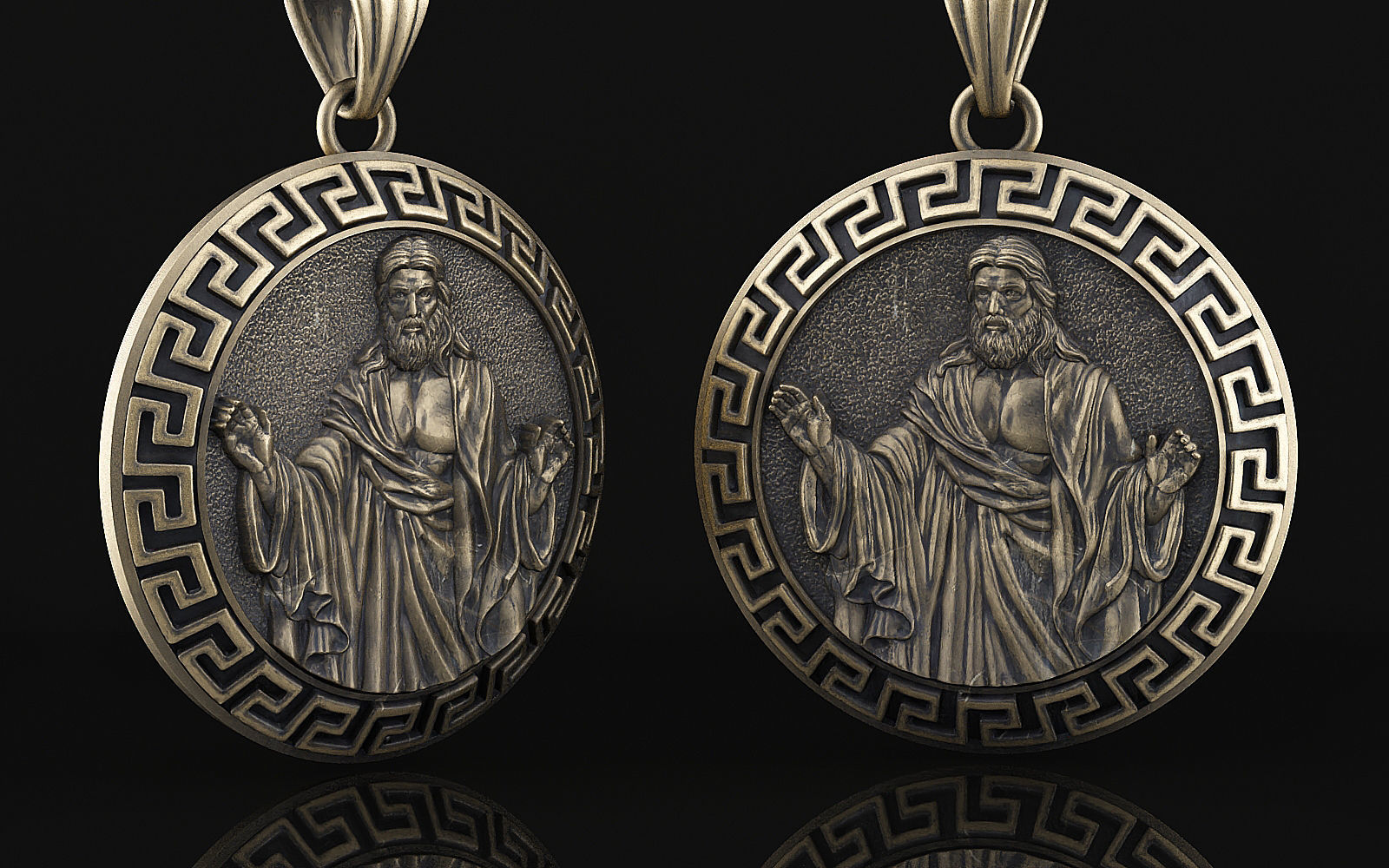 Jesus pendant a03 3D print model_7