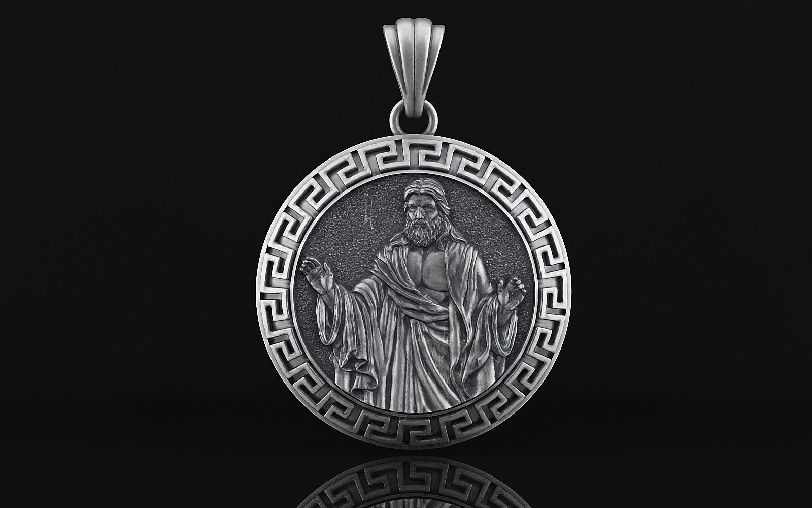 Jesus pendant a03 3D print model_12
