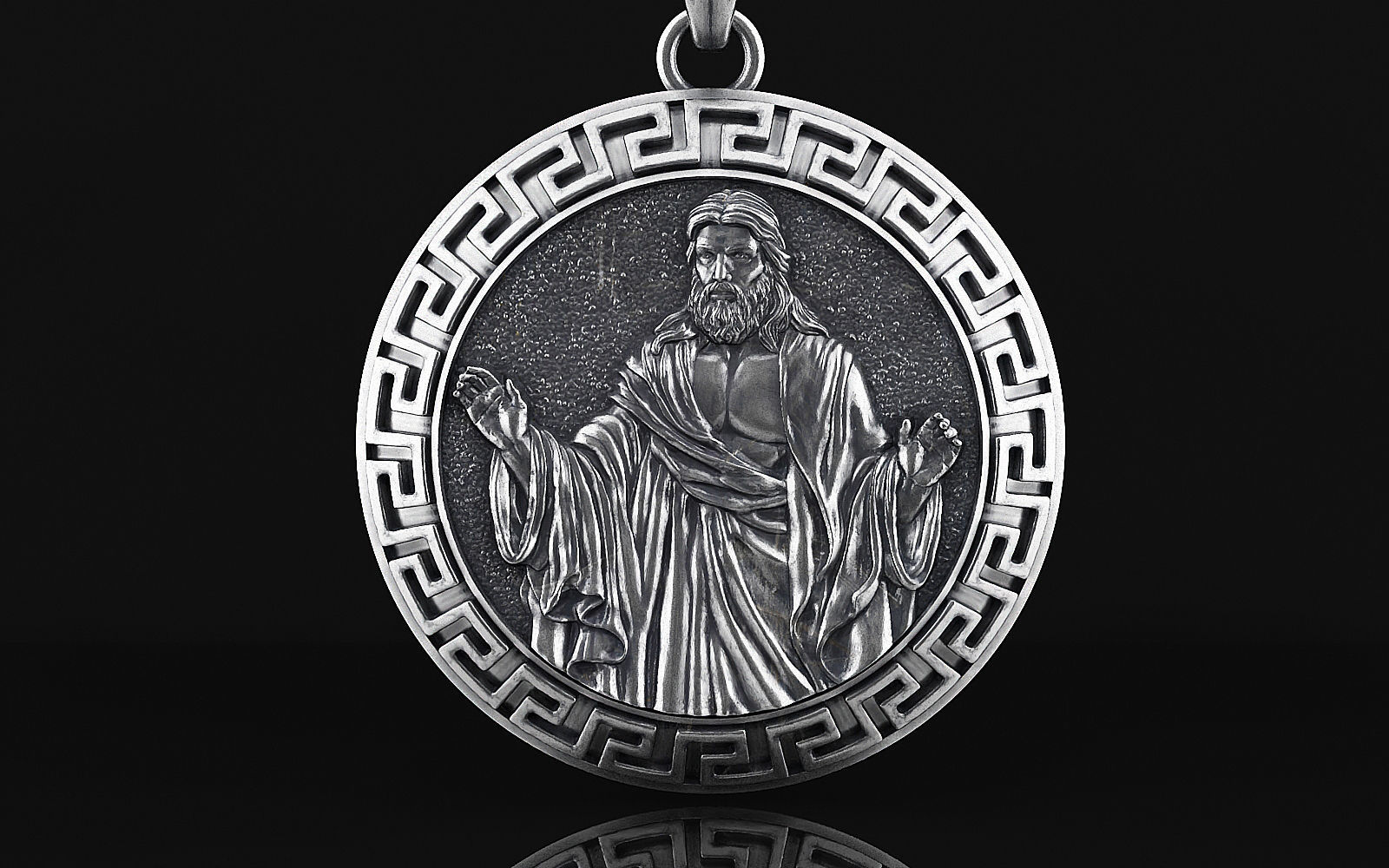Jesus pendant a03 3D print model_4