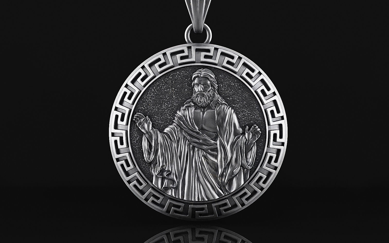 Jesus pendant a03 3D print model_8