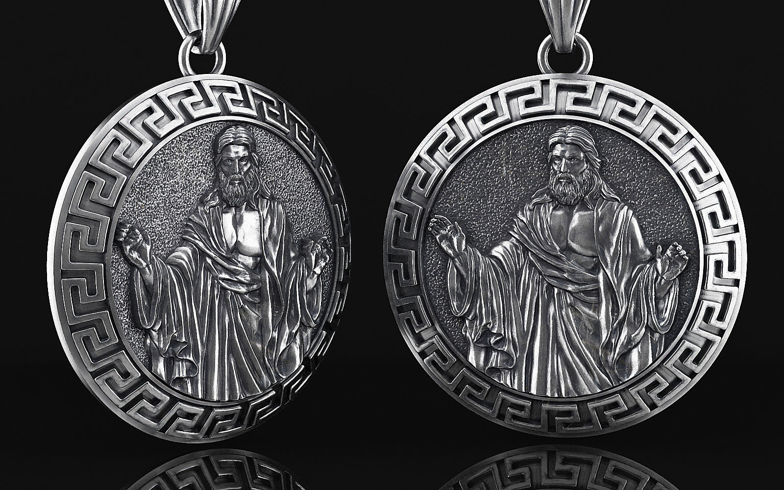 Jesus pendant a03 3D print model_6