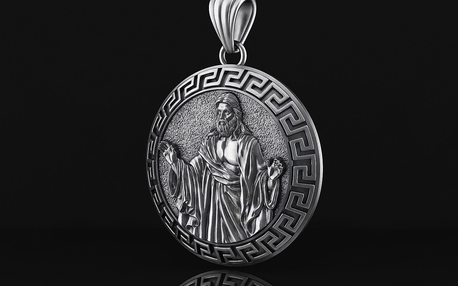 Jesus pendant a03 3D print model_10
