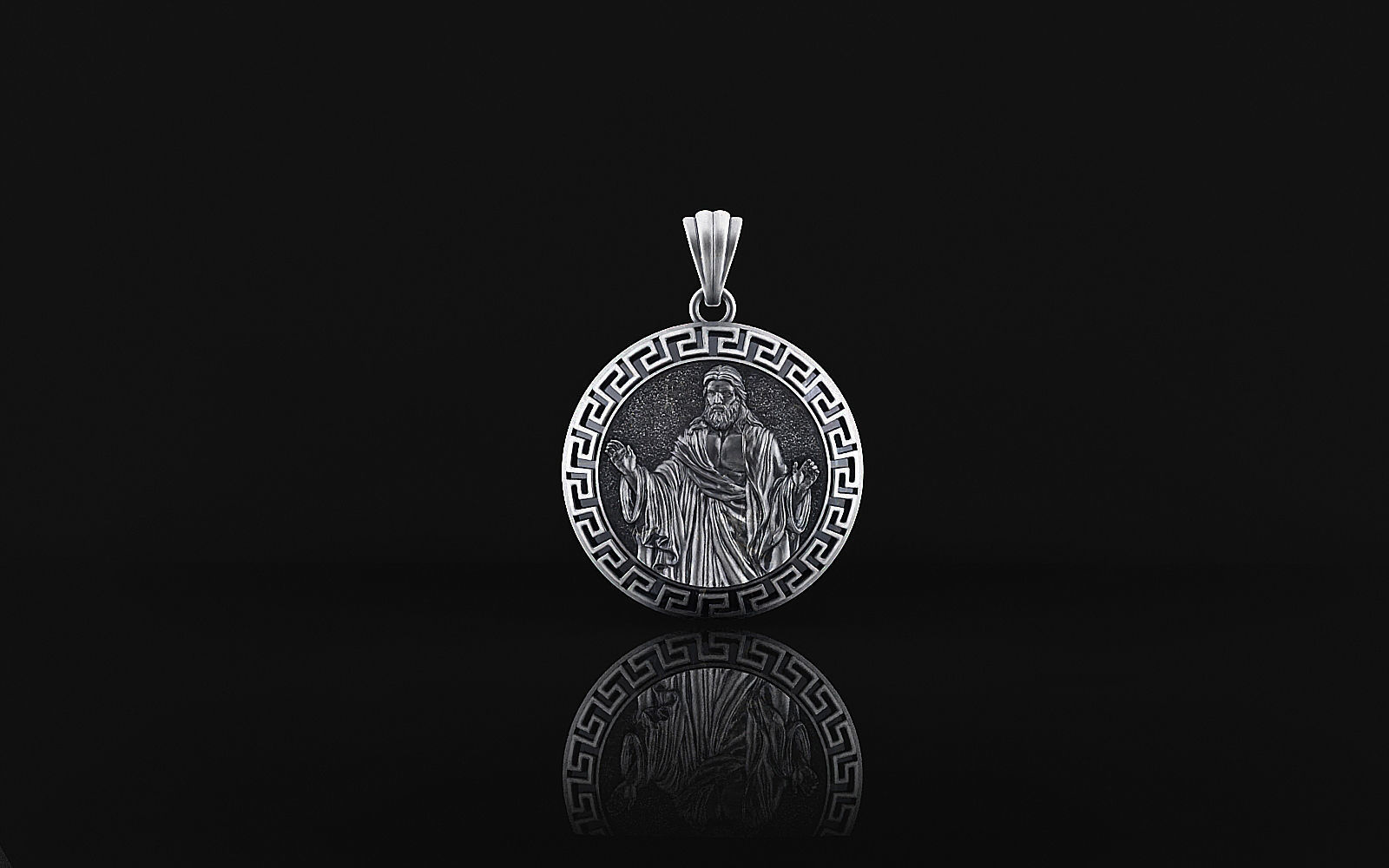 Jesus pendant a03 3D print model_14