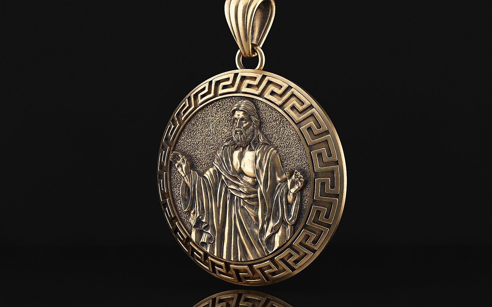 Jesus pendant a03 3D print model_11