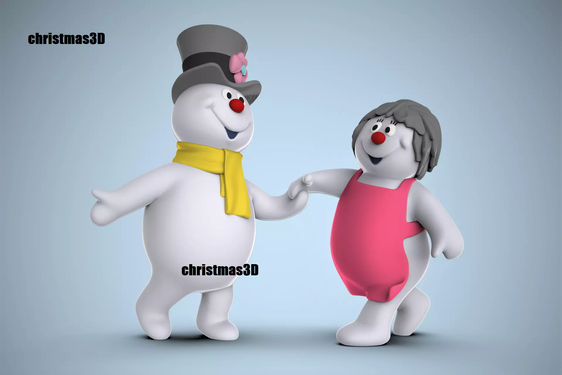 Frosty the Snowman and Crystal Figure Fun Art 3D 3D print model_0