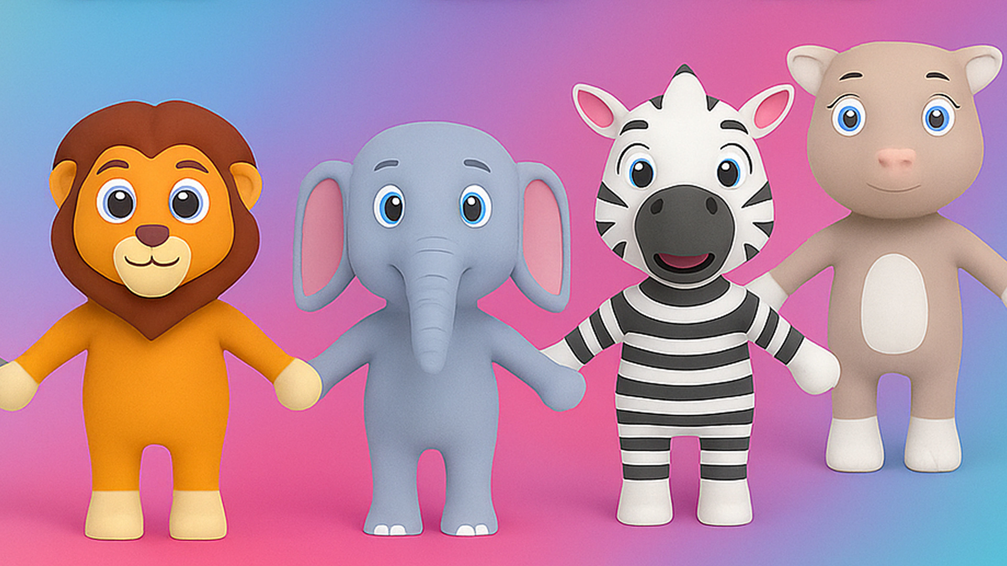 Animal Animated Cartoon Pack 01 3D Model Collection_6