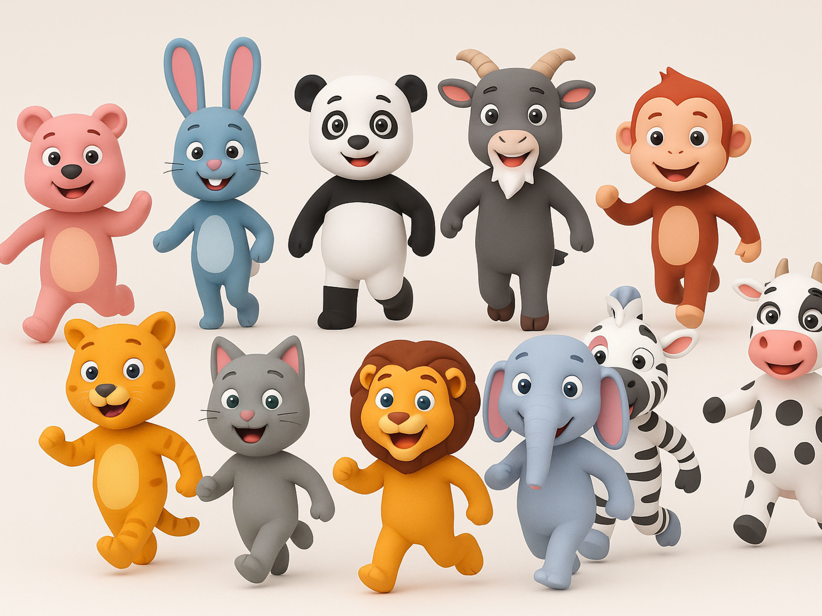 Animal Animated Cartoon Pack 01 3D Model Collection_1