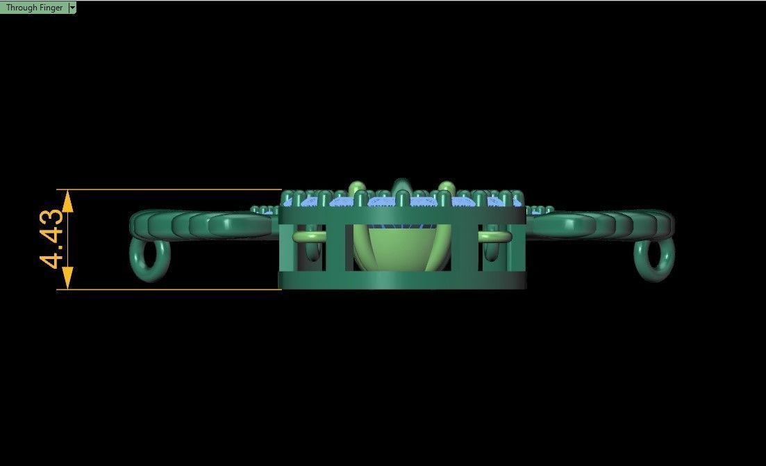 wing pendant with dancing diamond 3D print model_8