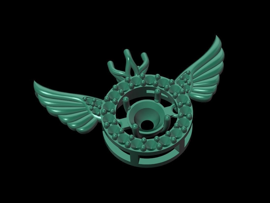 wing pendant with dancing diamond 3D print model_15