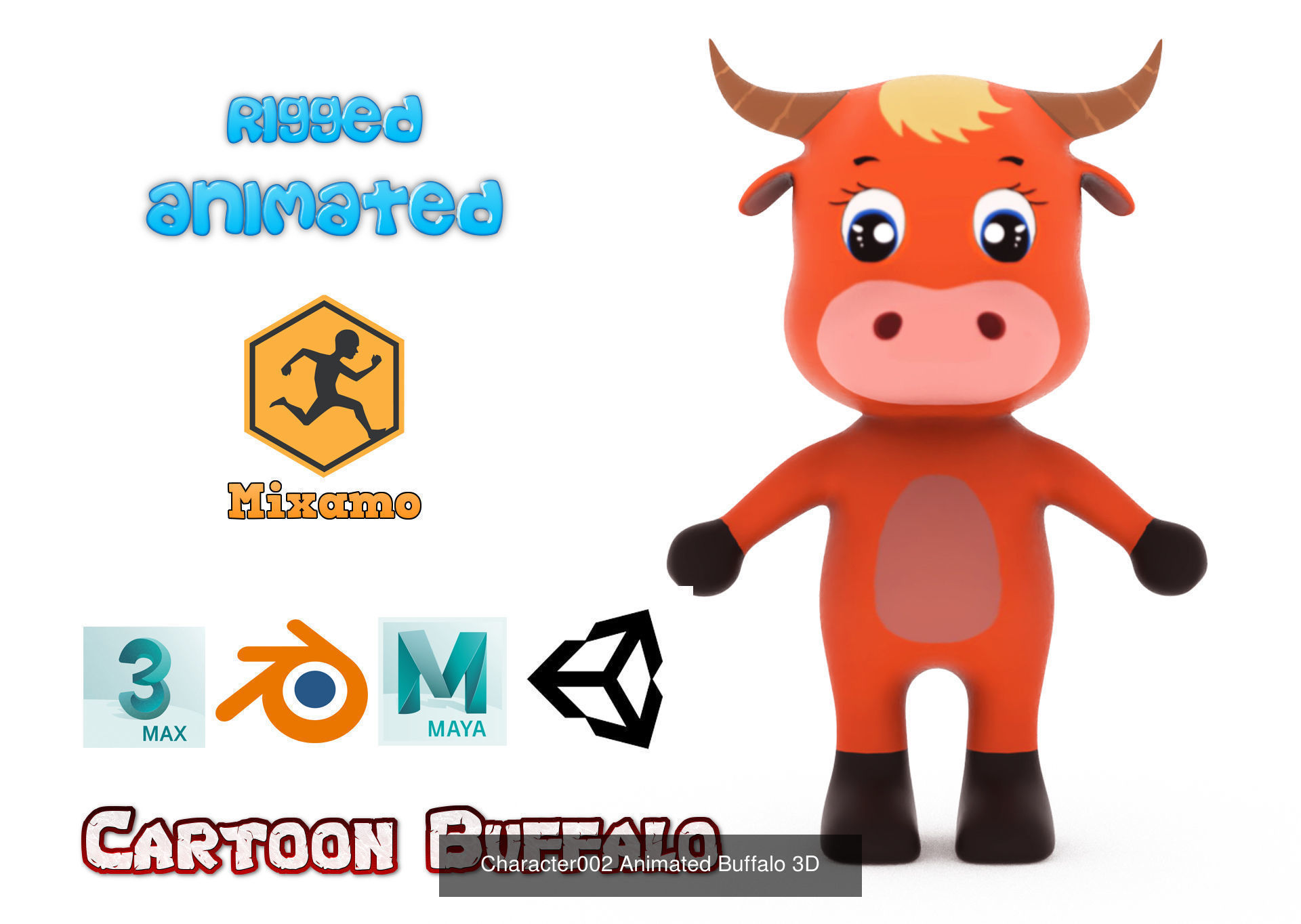 Farm Animals Friends Cartoon 3D Pack 1 3D Model Collection_15