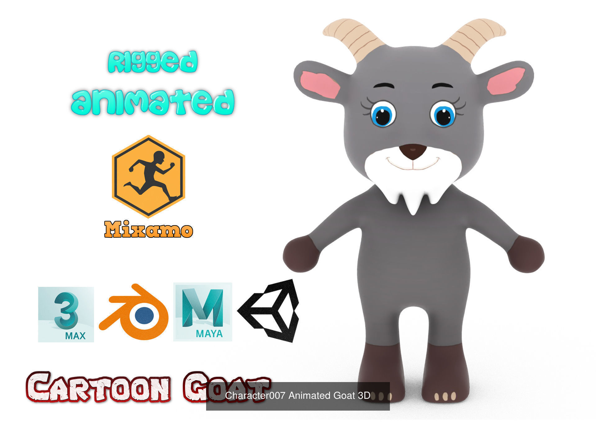 Farm Animals Friends Cartoon 3D Pack 1 3D Model Collection_18