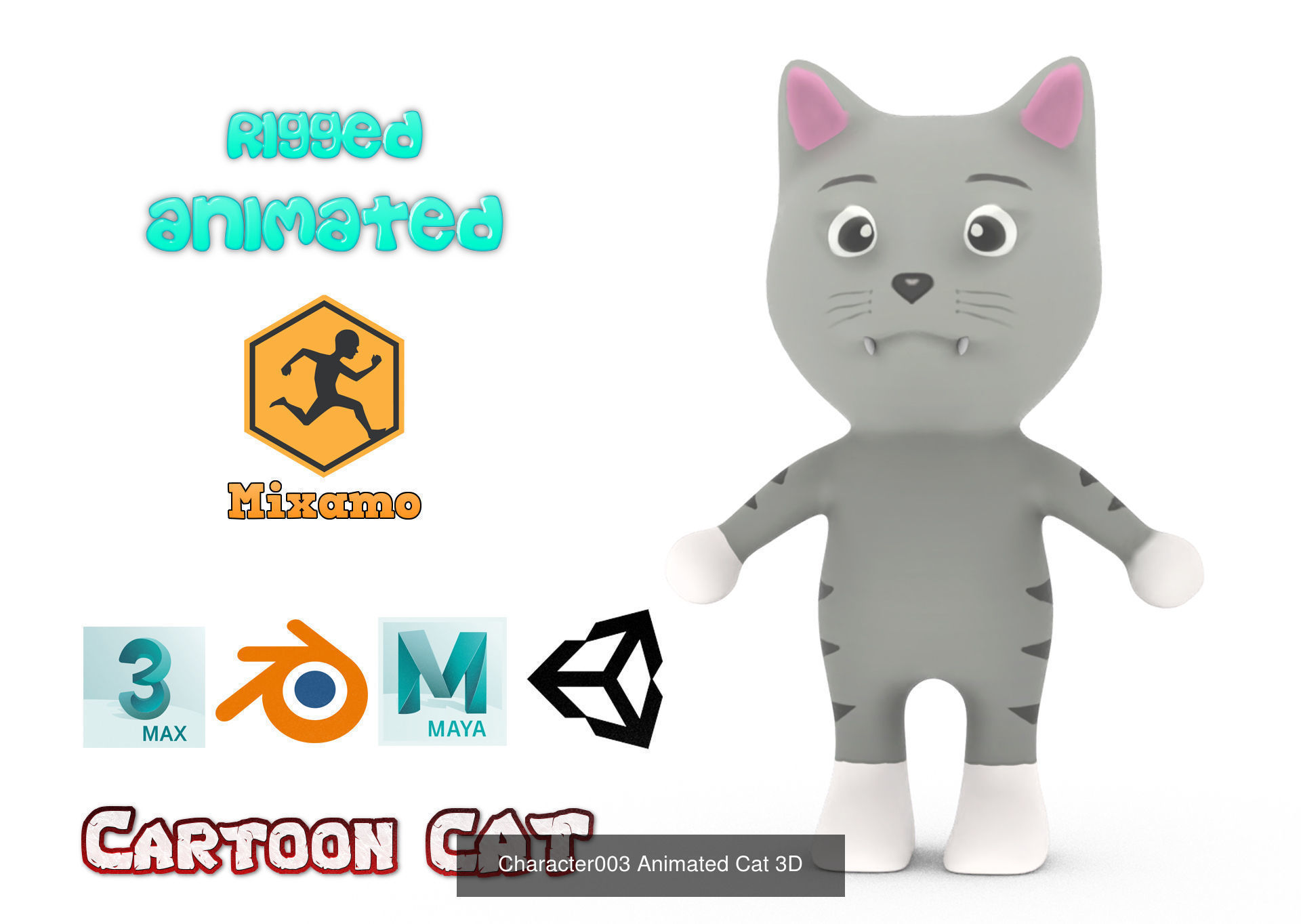 Farm Animals Friends Cartoon 3D Pack 1 3D Model Collection_14