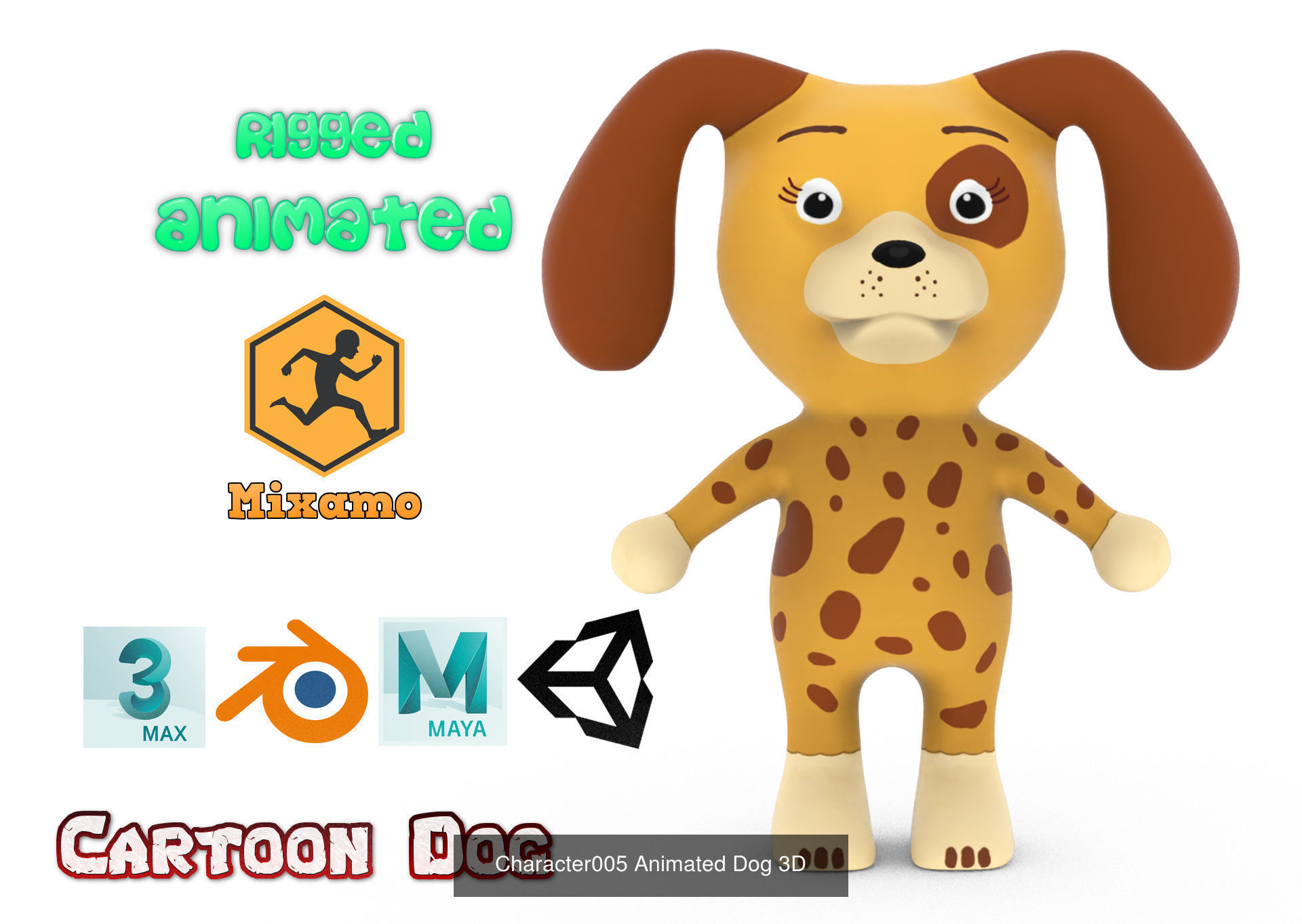 Farm Animals Friends Cartoon 3D Pack 1 3D Model Collection_17