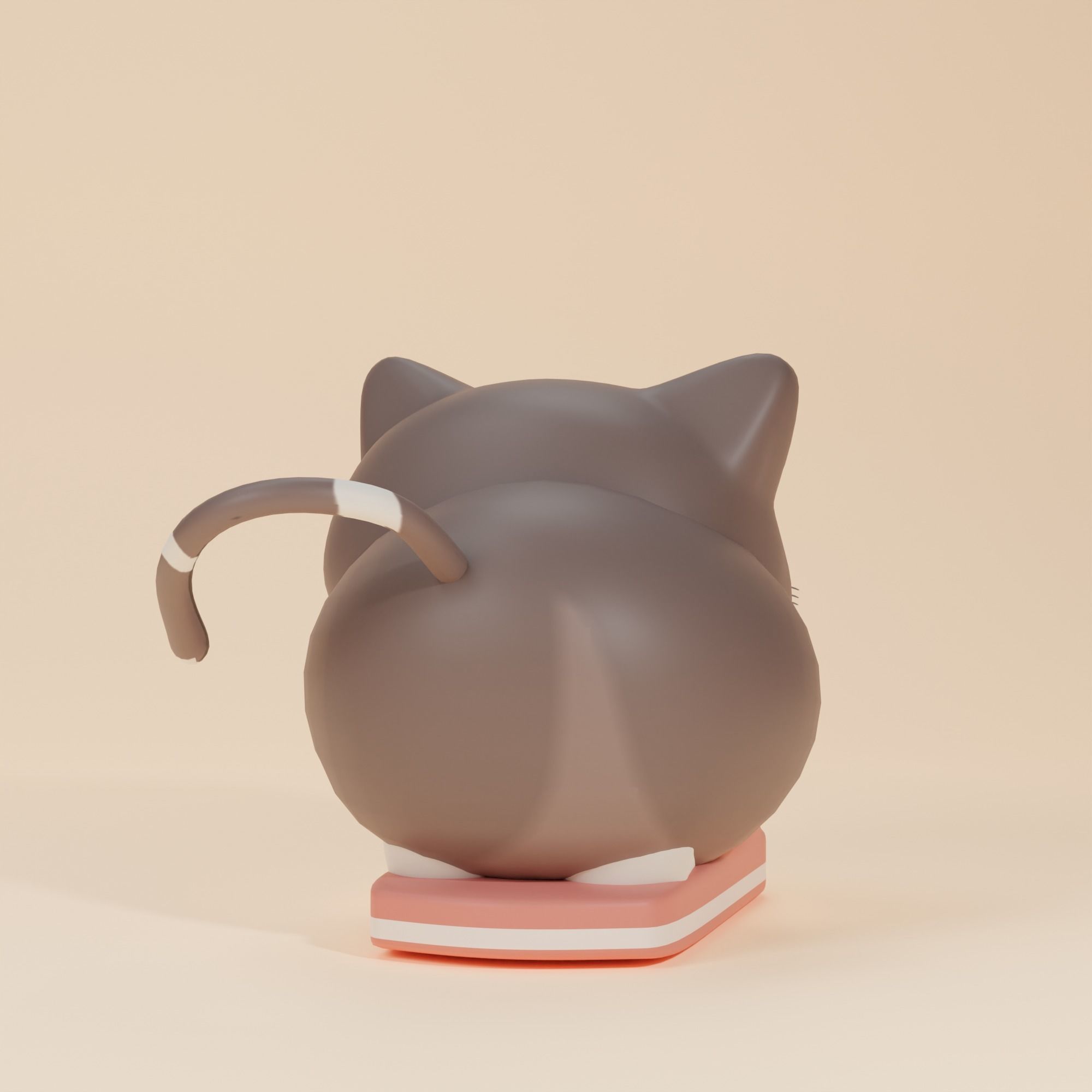 Cute Kitten cat on the sandal 3D Print model 3D print model_5
